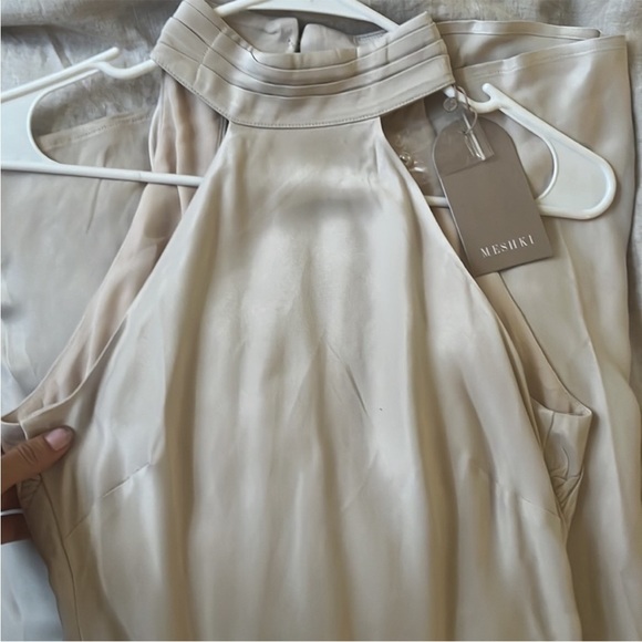 Brand new Meshki Claire satin maxi dress in Taupe / cream in size XS. - Picture 6 of 7